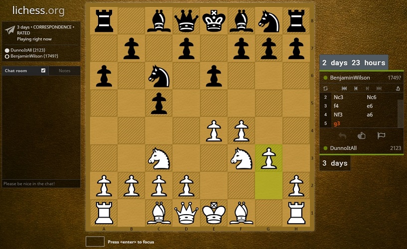 Lichess.org Theme - Brown Hatch