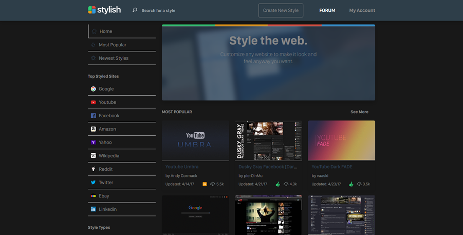 Userstyles - Stylish Dark New Design