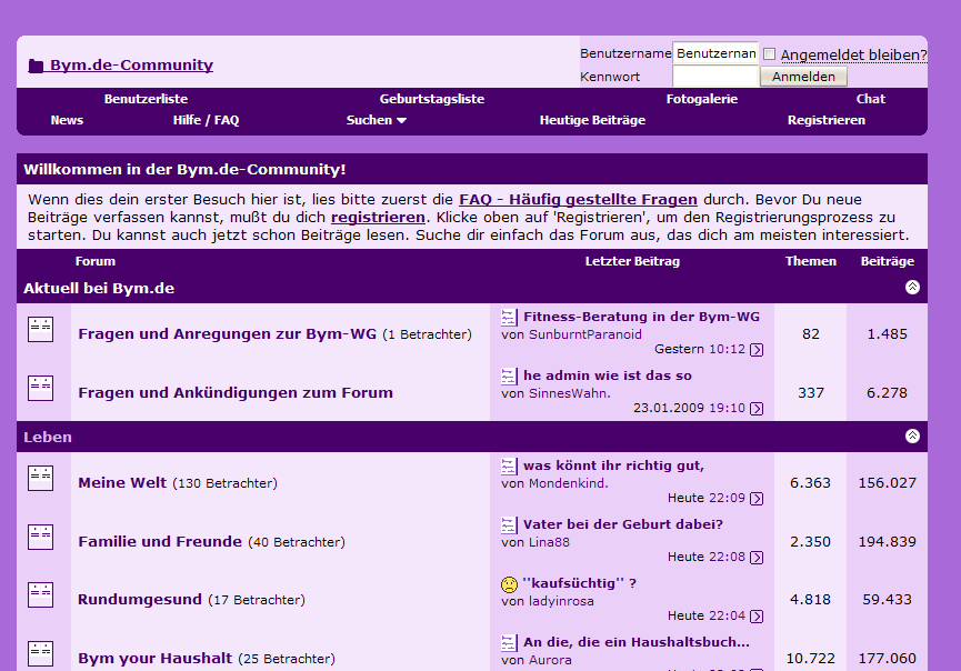 Bym.de-Forum einfarbig, ohne Kopf- und Fußbereich