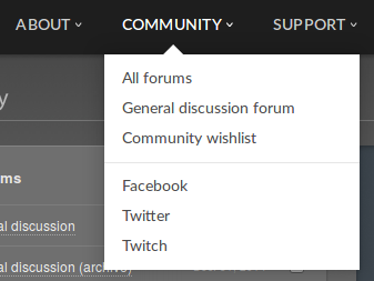 GOG.com - Center menu triangles