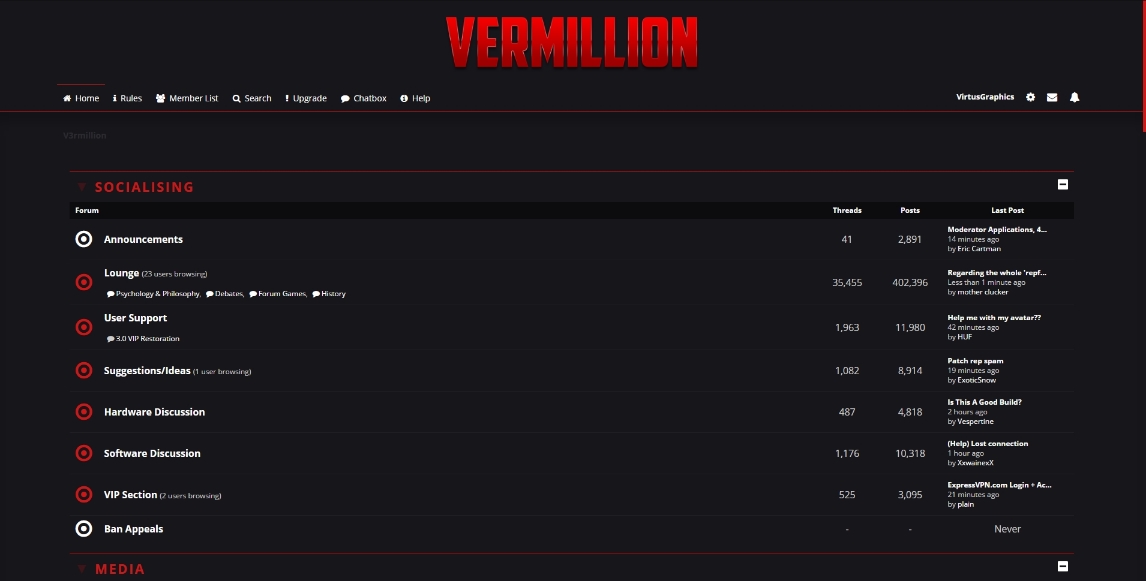 VirtusGraphics' theme for V3rmillion