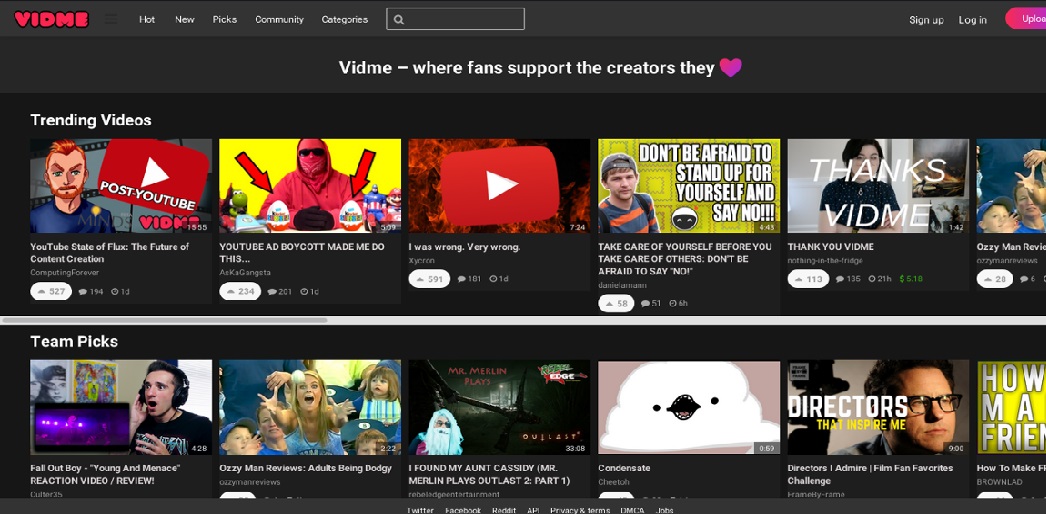 Vid.me Dark Theme