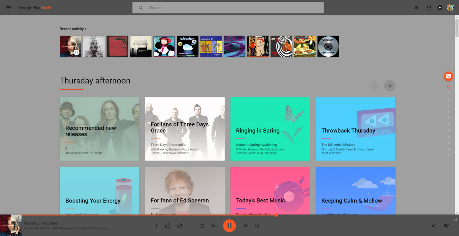 Google Play Music Dark