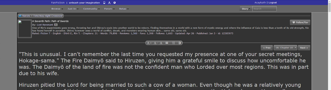 Fanfiction.net Dark Style