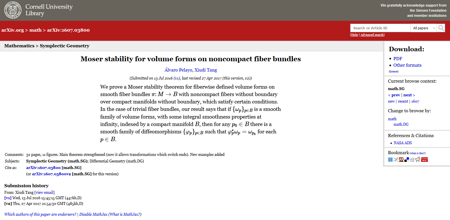 arxiv single item view