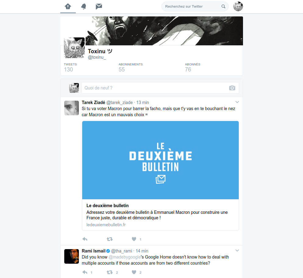 Minimal Twitter without ads
