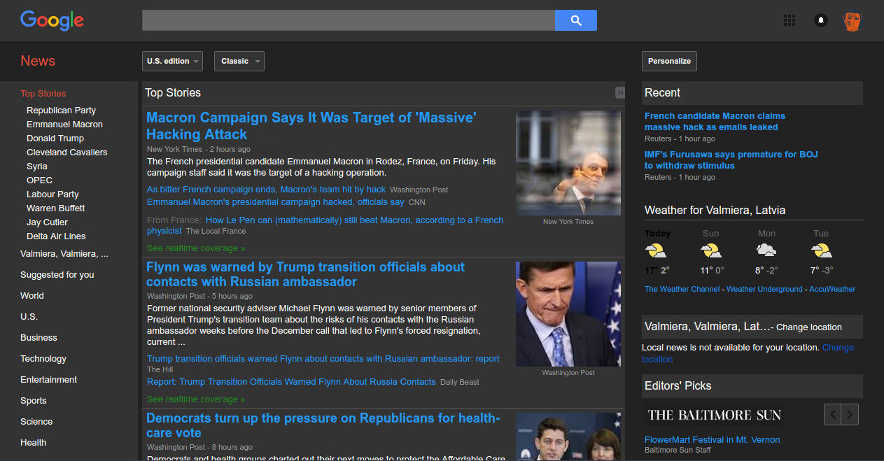 news.google.com dark