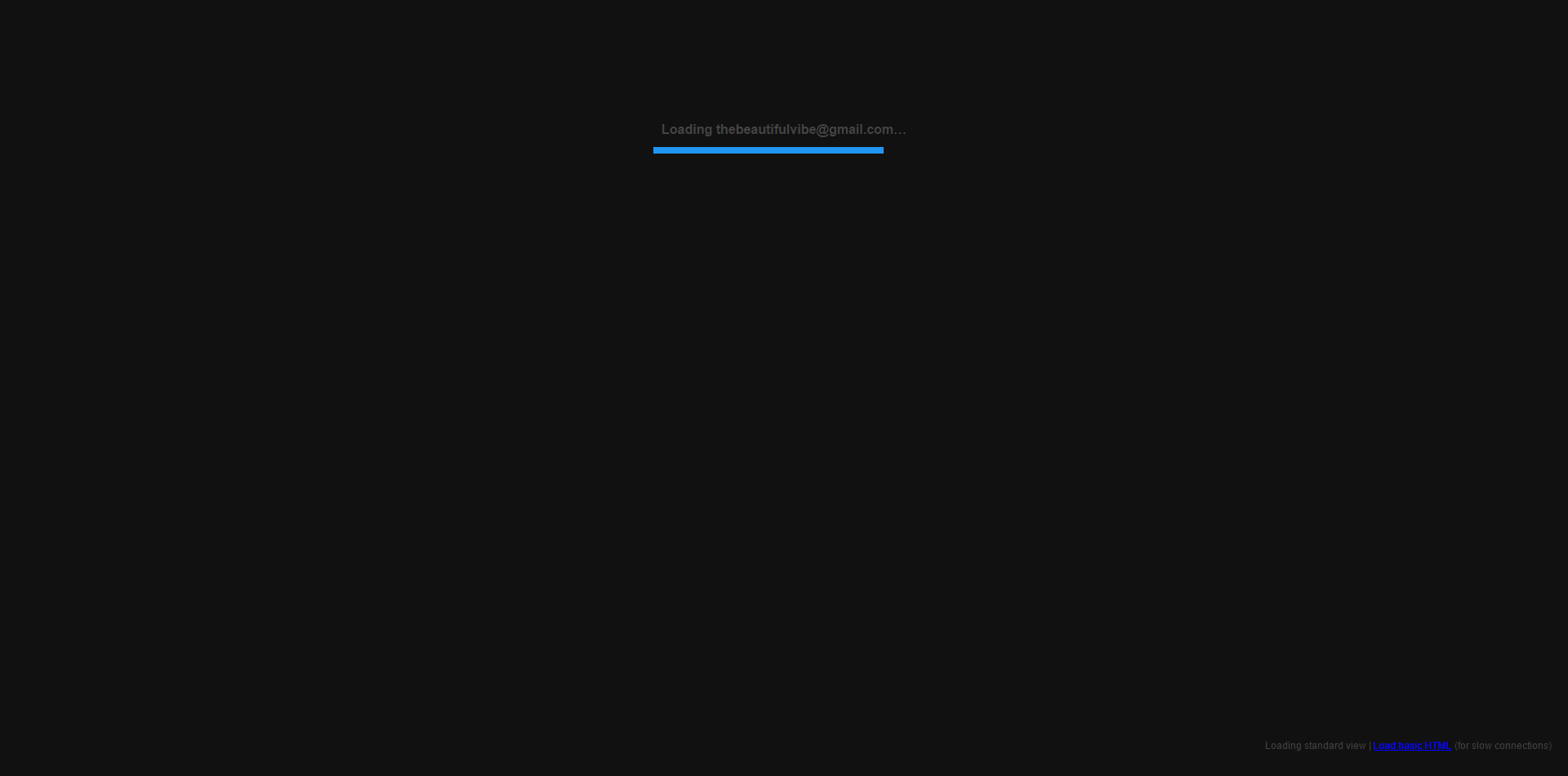 Gmail // dark loading screen