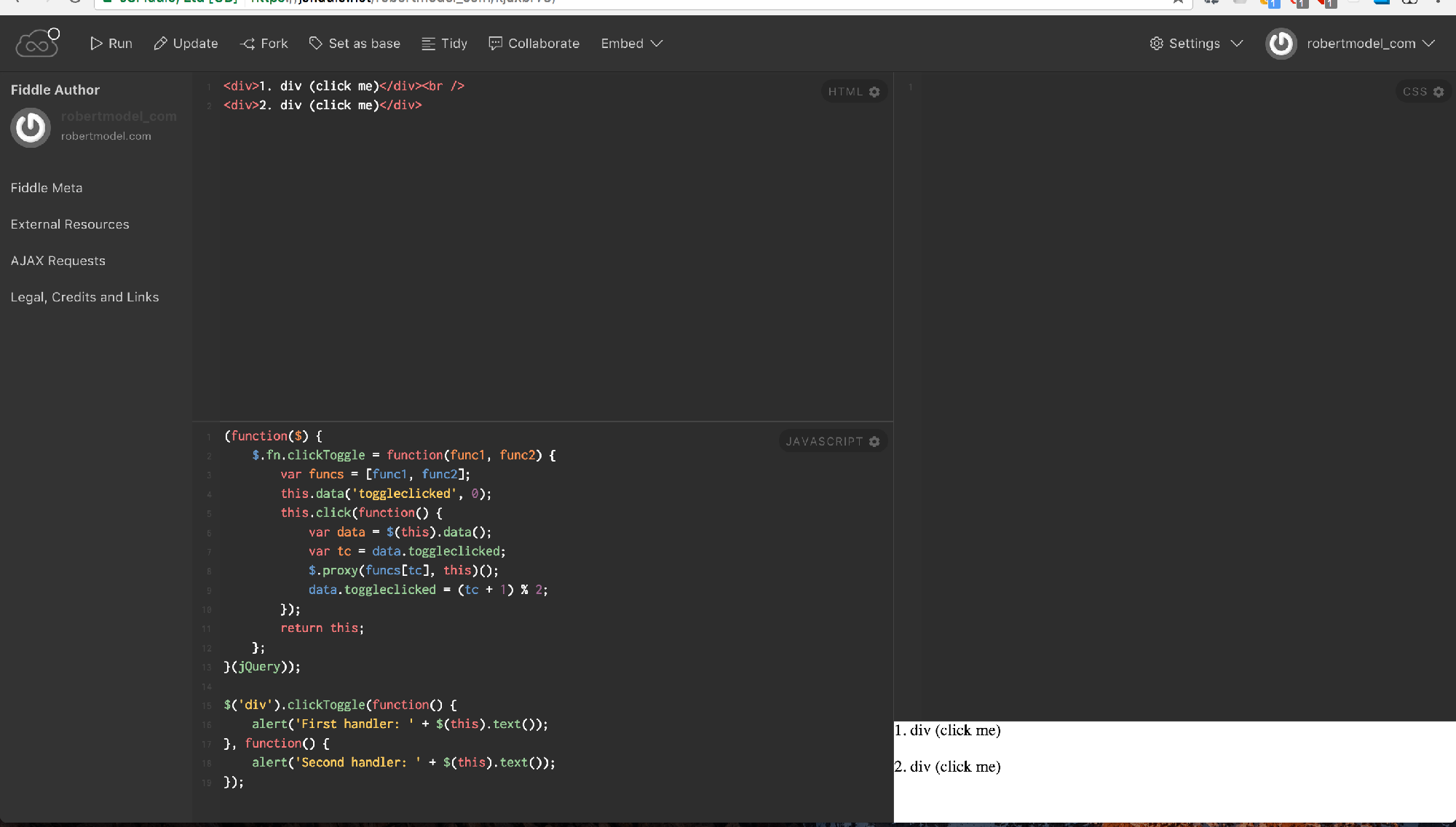MINIMAL DARK PRO JSfiddle by / robertgall/