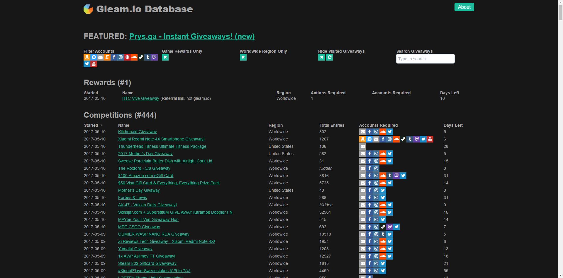 Gleamdb - Dark Theme