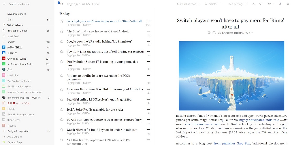 Inoreader Light tweaks