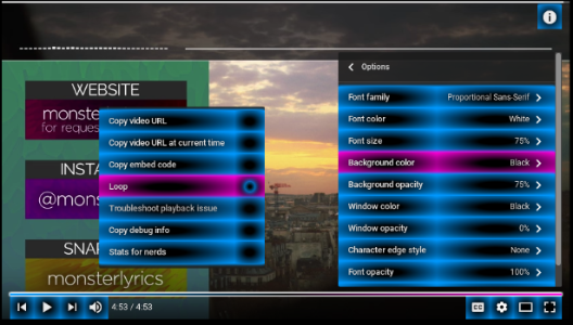 Blue and Purple YouTube Menu