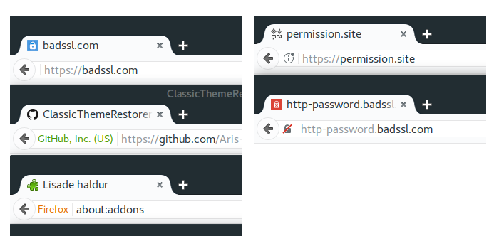 Hide lock for HTTPS, autohide i icon (FX 52+)