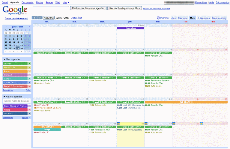 Google Calendar Colorize weekend and minor change