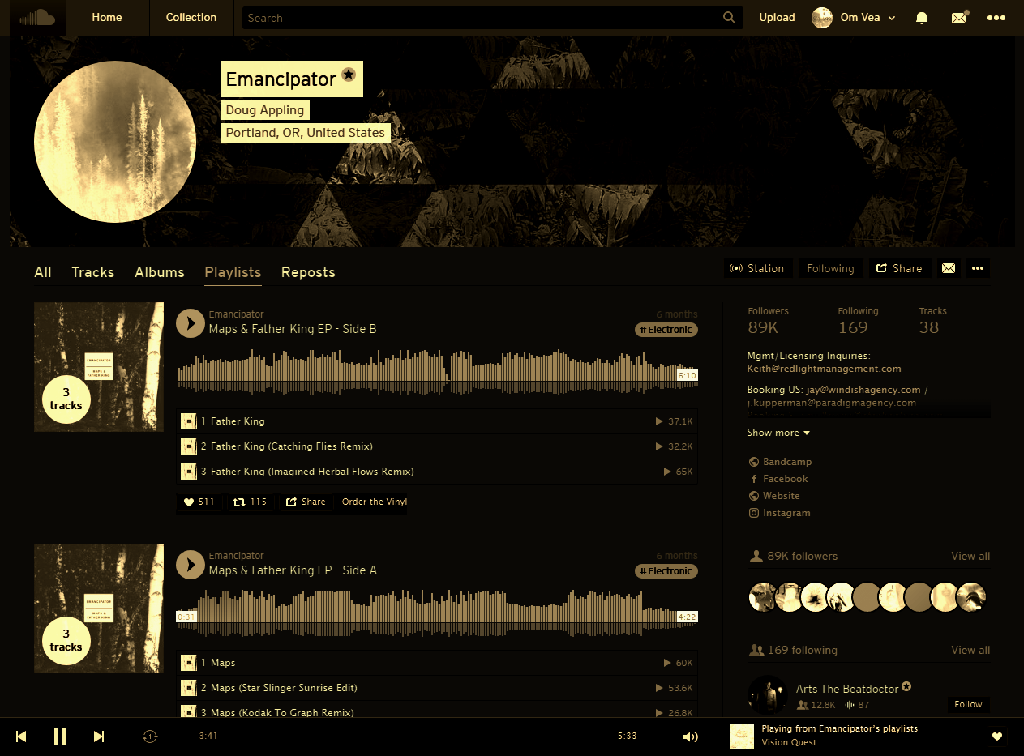 Soundcloud Dark Sepia