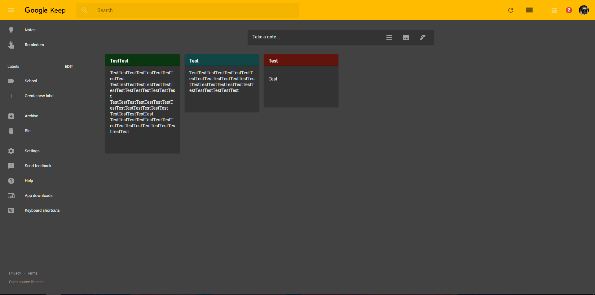 Simple Dark Google Keep V1.1