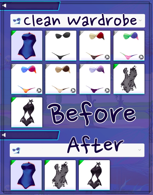 Eldarya - Clean Wardrobe (Don't show common Item)