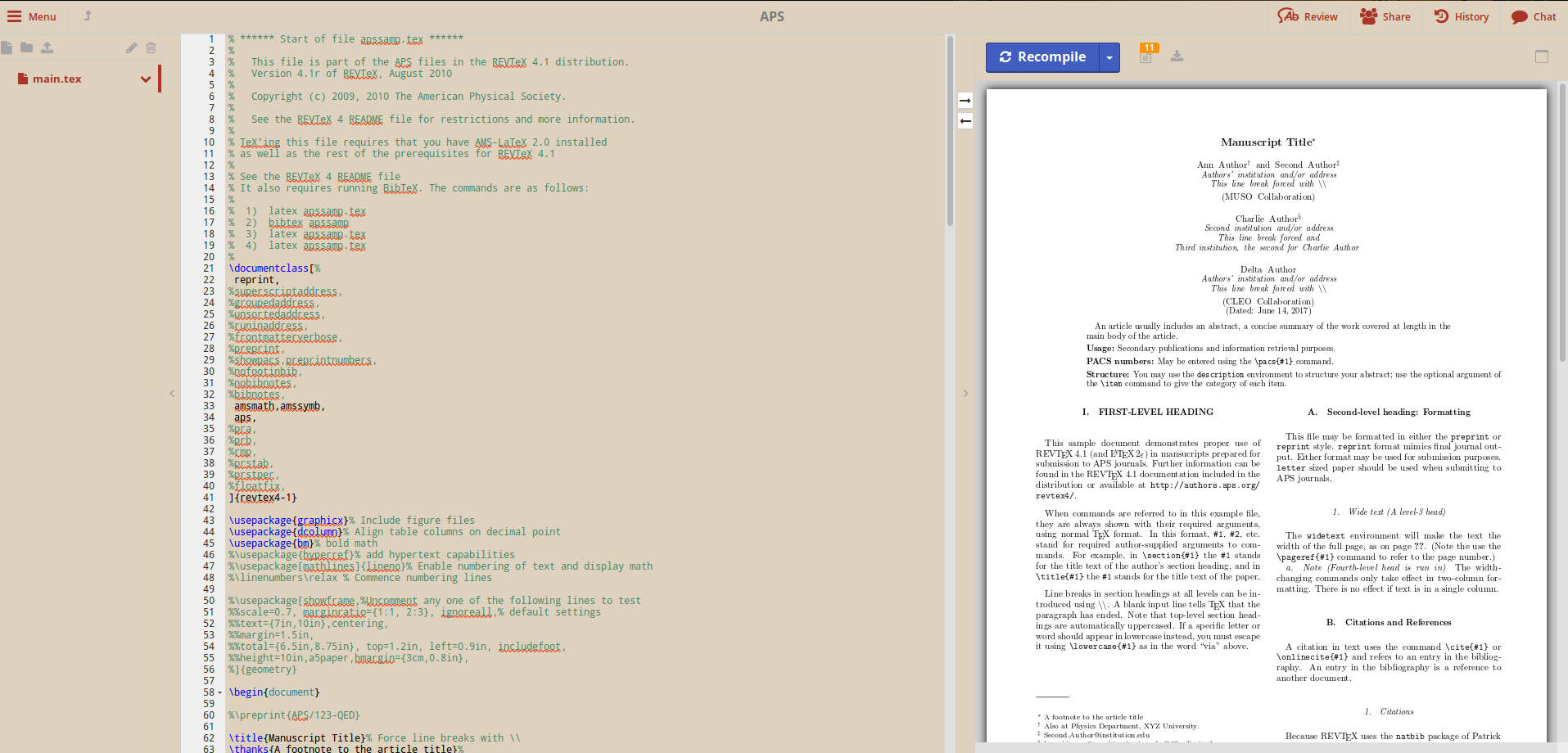 Paper ShareLaTeX