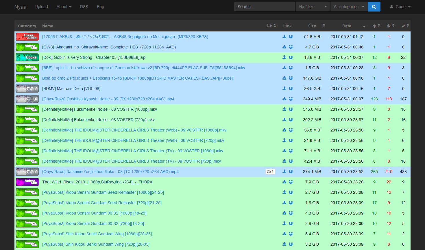 Nyaa.si - Toggle Dark Mode fix