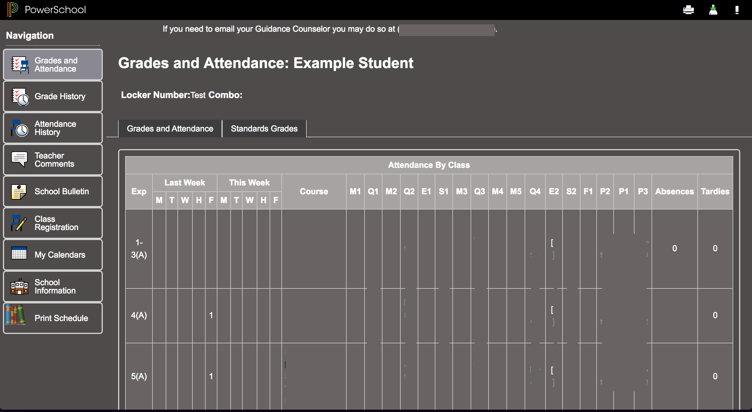 PCTI PowerSchool Dark Theme