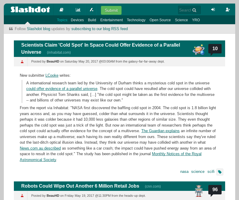 Cleandot - Cleaner Slashdot 0.02