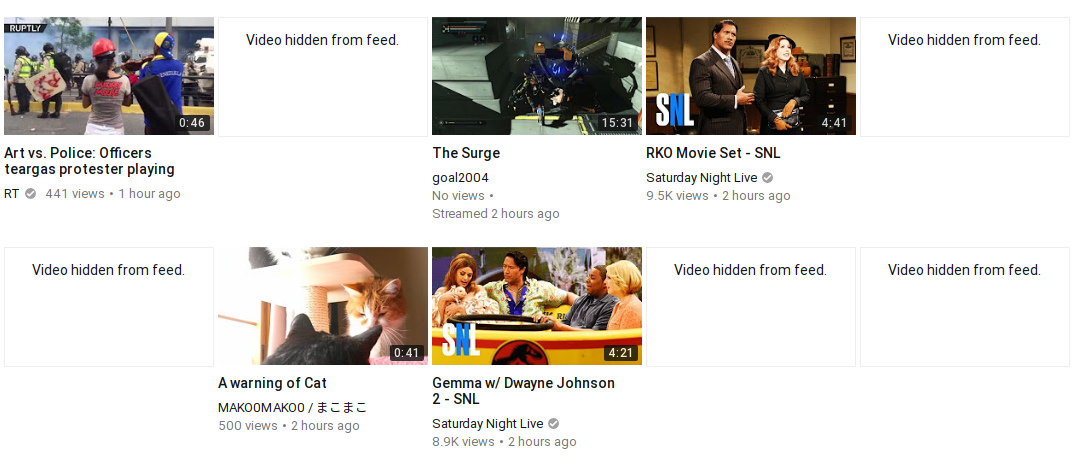 YouTube: actually hide videos