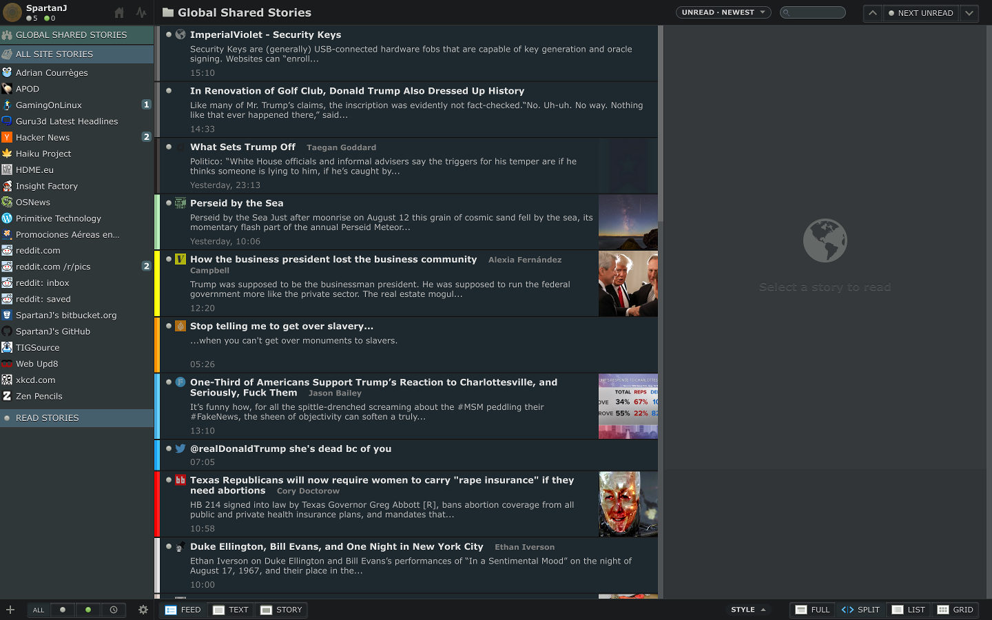 NewsBlur - Dark Theme by Prognoz