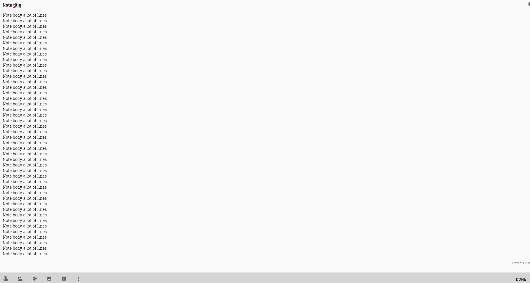 Google Keep Full Screen Edit