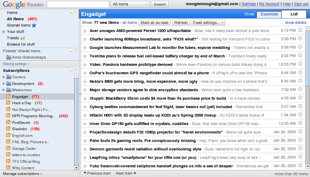 OSX Style for New Google Reader Slightly Improved