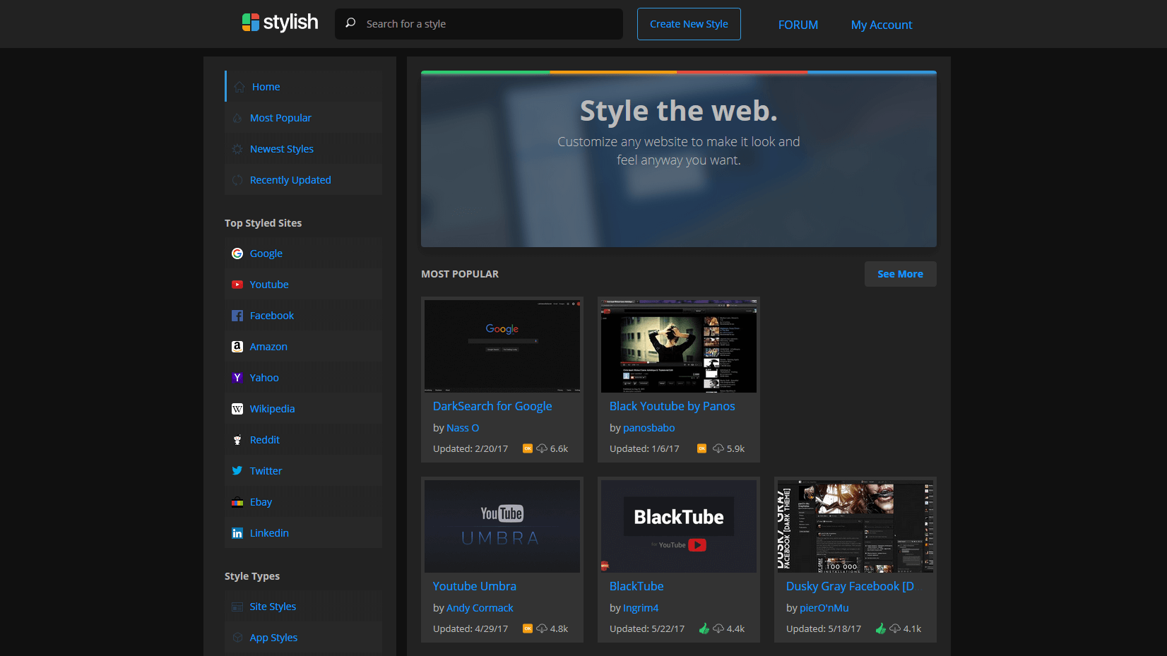 Flat Dark Userstyles -  Meta Style - zoran404