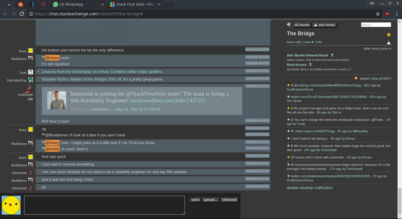 Stack Chat Dark + Modifications