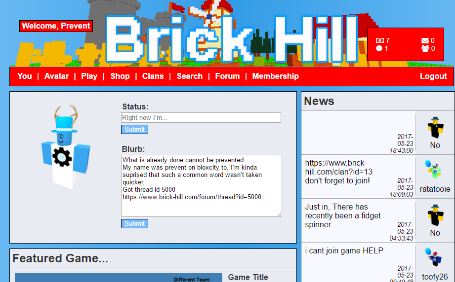 Brick Hill Neon Red Banner + Footer