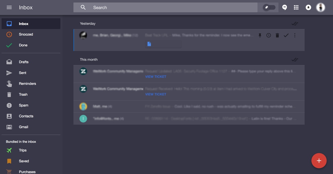 Dark Google Inbox (Purple)
