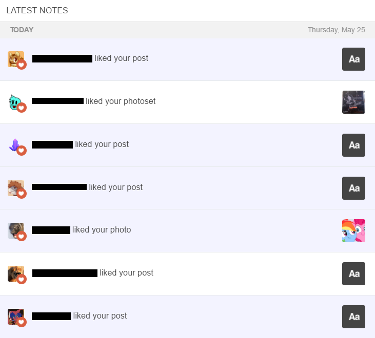 tumblr - Highlight activity from mutuals