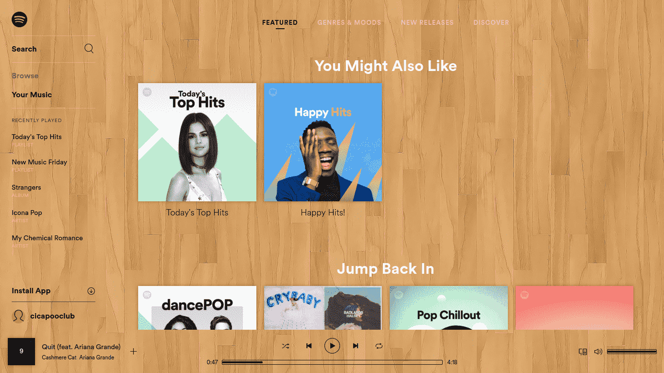 Wooden Spotify (New Layout)