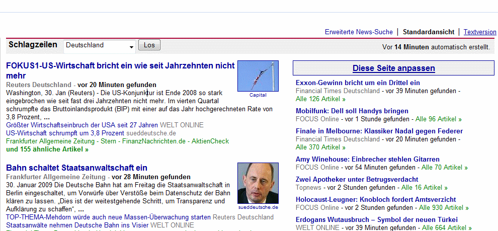 Google News - plain articles