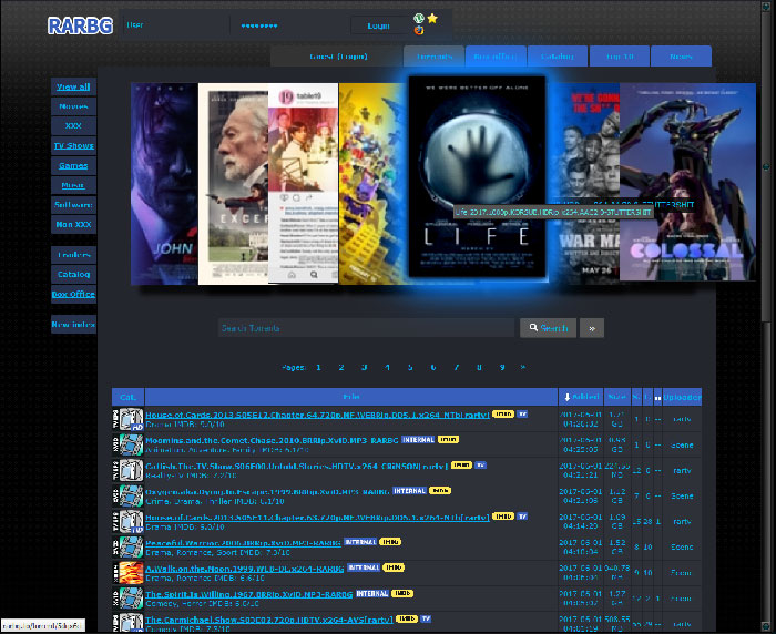 Dark RARBG with blue highlight