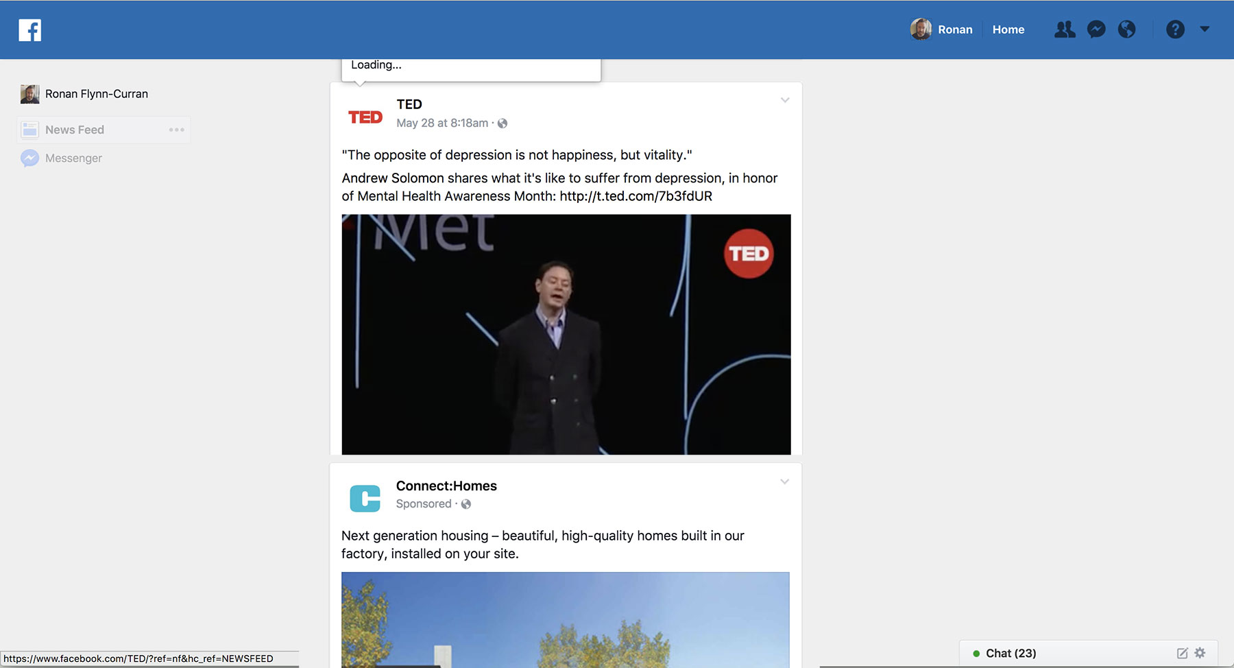 Facebook Flat Wide Tidy