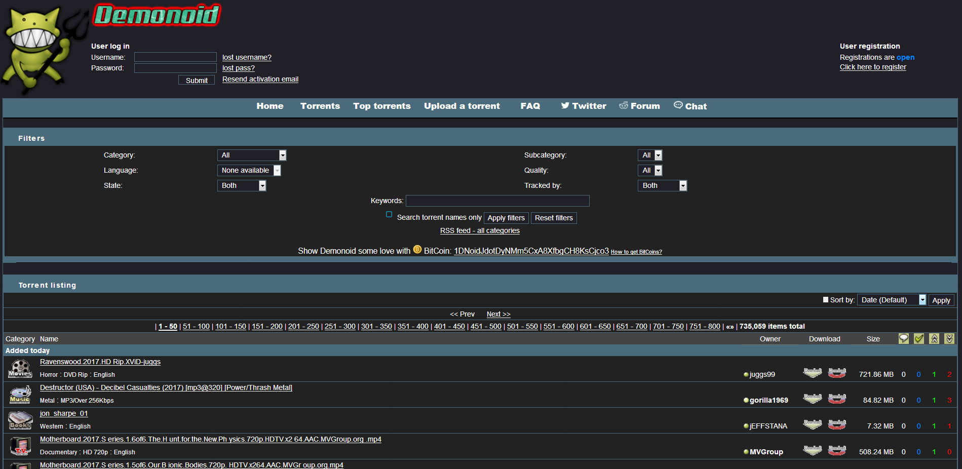 Demonoid :: Dark Ocean Blue theme
