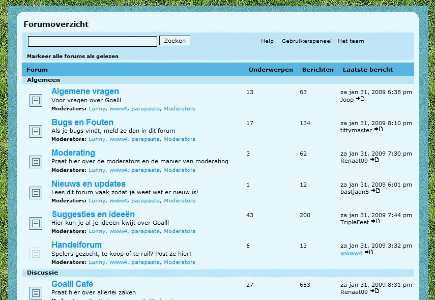 Goalll forumstijl