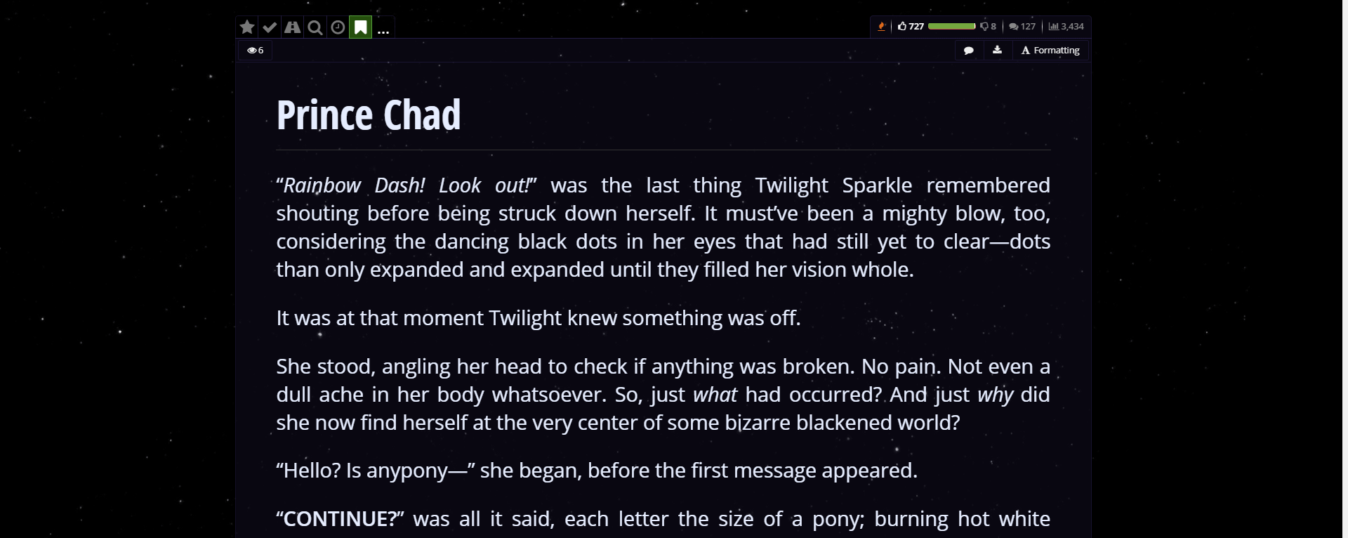 Princess Luna FimFiction 3.0 Style Theme