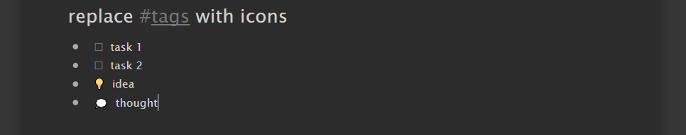 workflowy tag icons