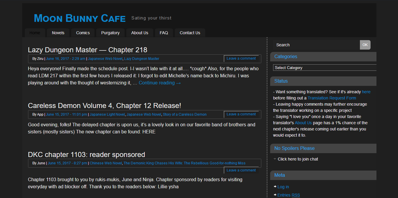 Moonbunny Cafe Dark Theme