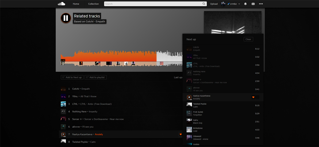 crmbzcloud - A dark Soundcloud Theme