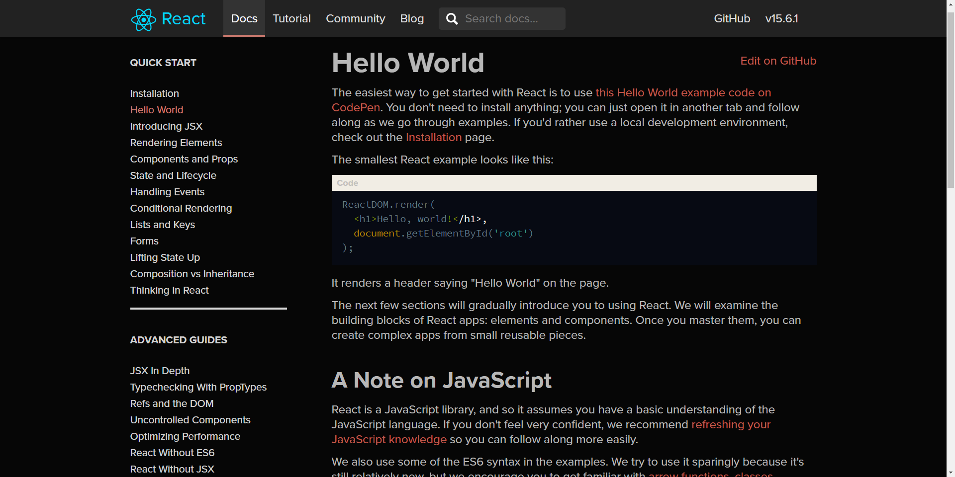 Dark facebook.github.io/react/ React docs