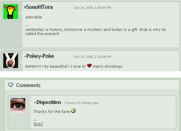 deviantART prettier comments