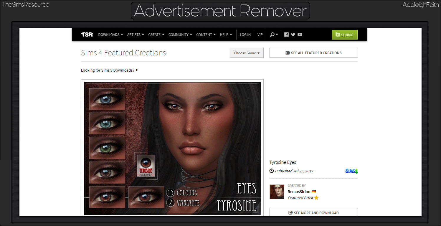 † The Sims Resource Advertisement Remover †
