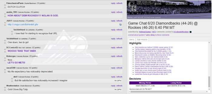 Rockies Reddit-Stream