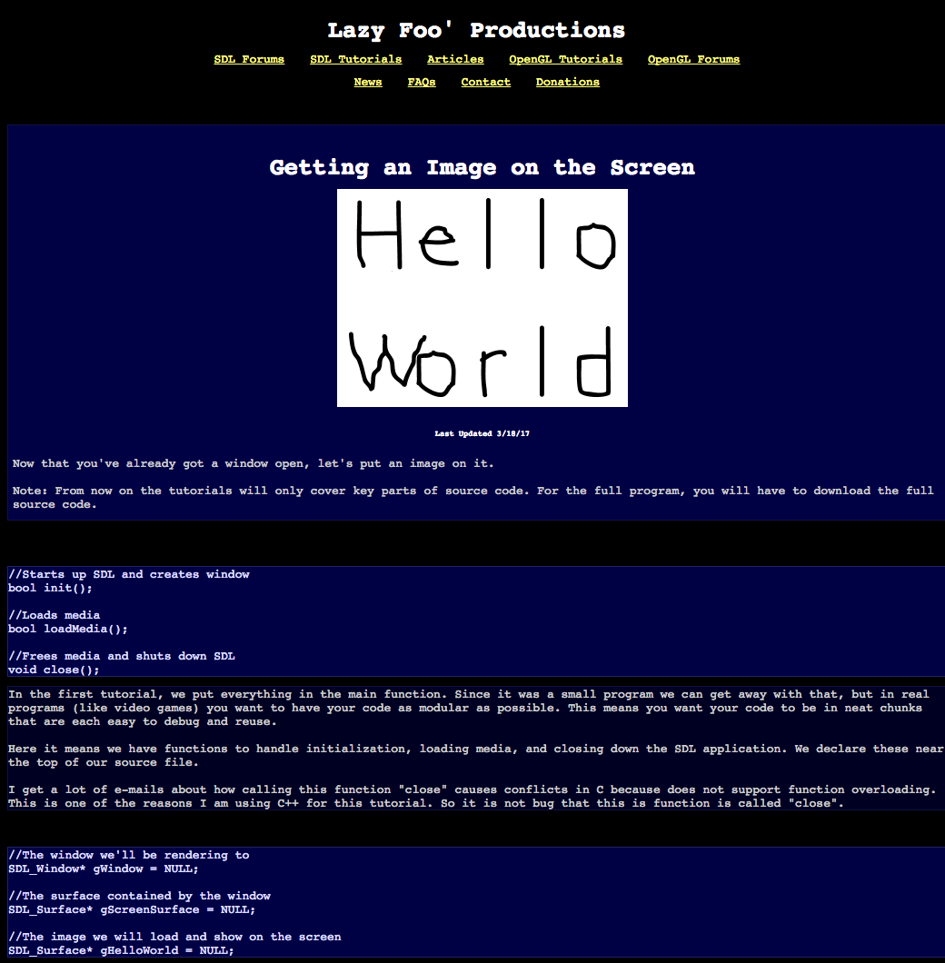 Lazy Foo - Full width (lazyfoo.net)