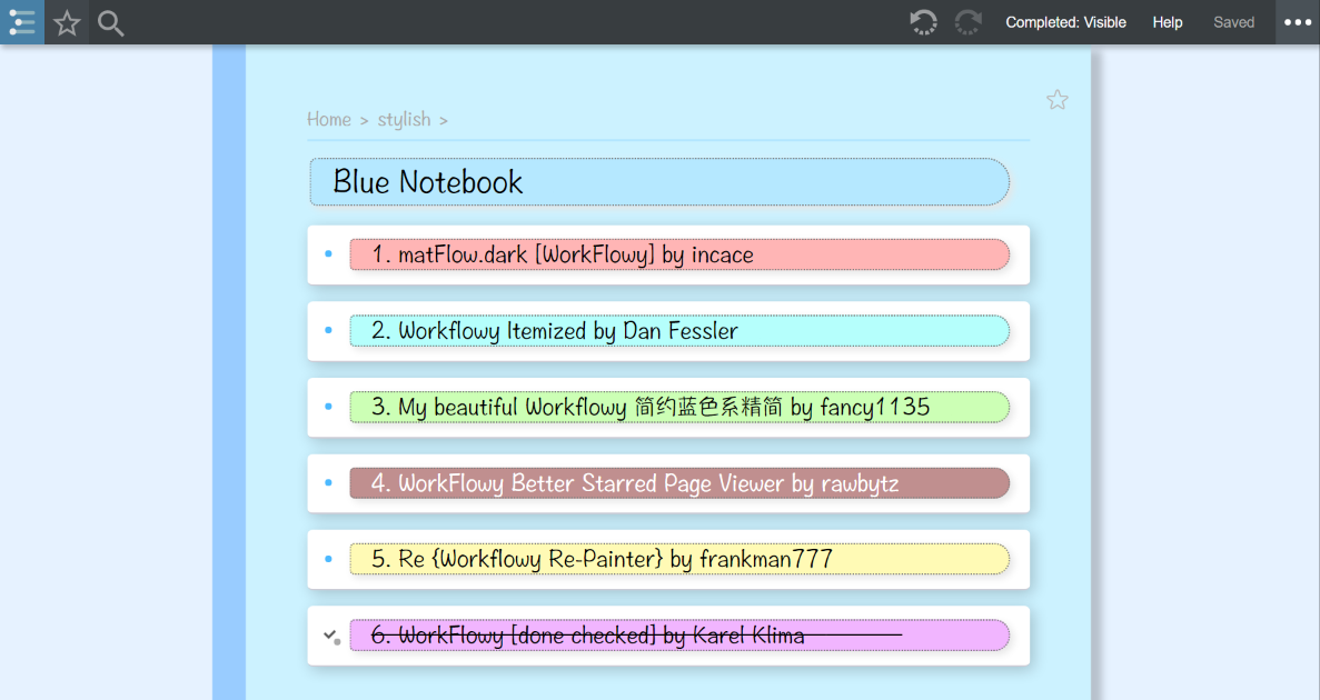 Blue Notebook (WorkFlowy)